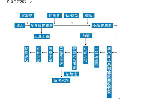 陆用海水淡化设备流程